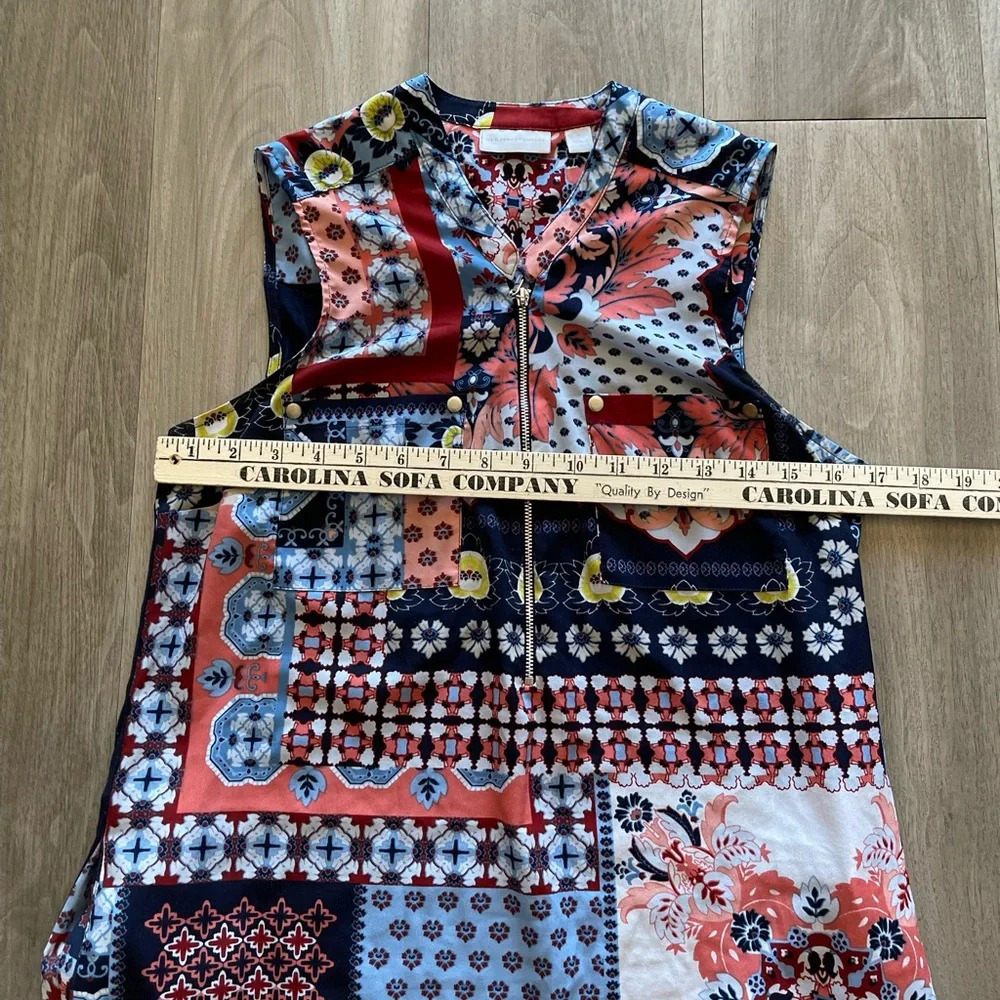 New York & Company Paisley Print Sleeveless Dress With Pockets Women’s Medium - Picture 9 of 12
